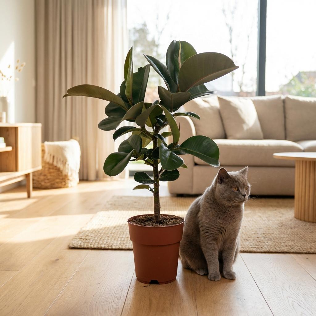 Green boutiQ - Zimmerpflanze - Gummibaum - Ficus Elastica Cloe - Grün - Pflegeleicht - 1 Pflanze - Topf 19cm - Höhe 65cm