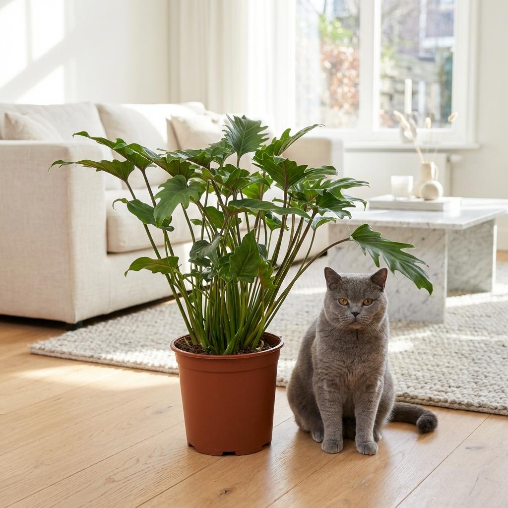 Green boutiQ - Zimmerpflanze - Philodendron - Philodendron Xanadu - Grün - Pflegeleicht - 1 Pflanze - Topf 19cm - Höhe 60cm
