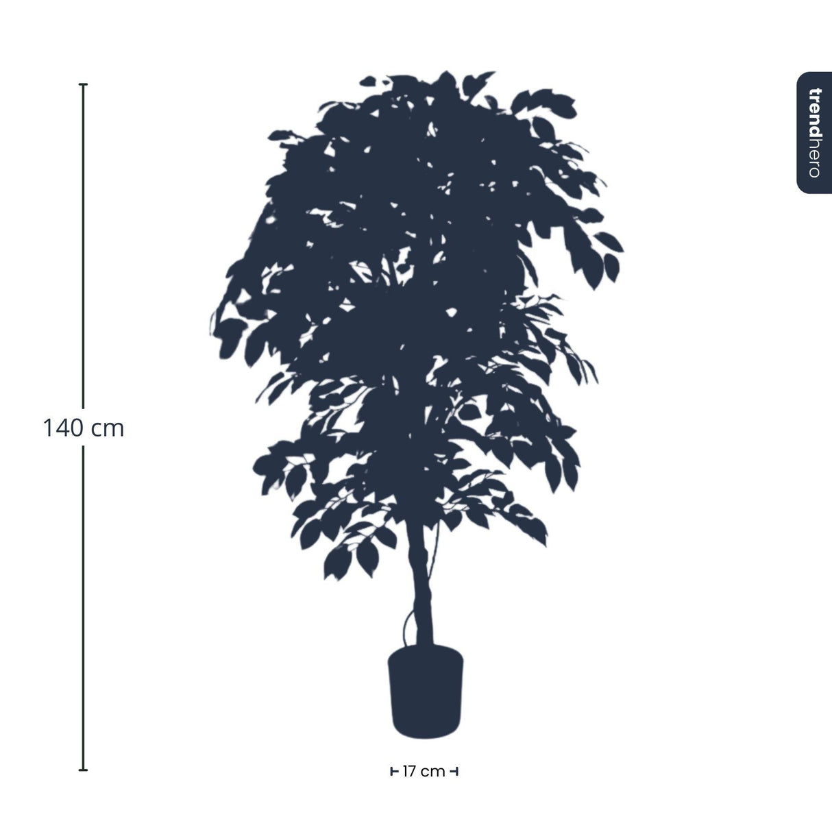 Künstlicher Ficus, Premium-Qualität, H 140 cm