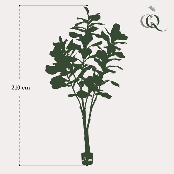 Kunstplant - Ficus Lyrata - Tabaksplant - 210 cm