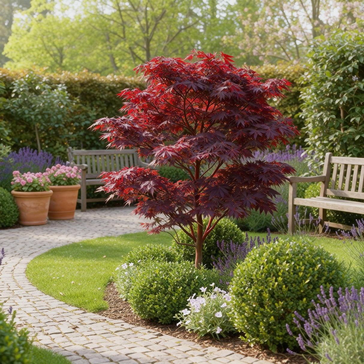 Livraison plante Acer palmatum Atropurpureum – Pot 12 cm – Hauteur 35 cm