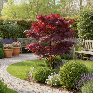 Livraison plante Acer palmatum Atropurpureum – Pot 12 cm – Hauteur 35 cm