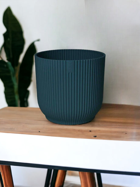 Livraison plante Cache - Pot Elho Vibes Fold Bleu - D30 x H27