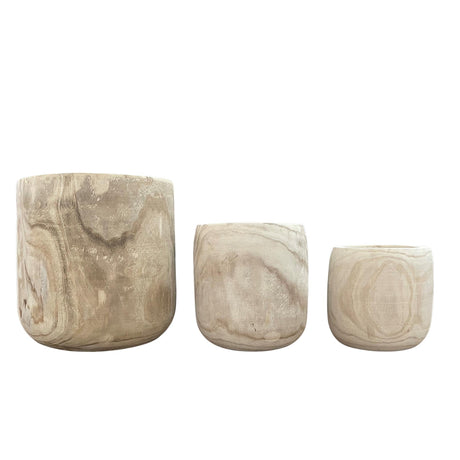 Livraison plante Pot - Pia en bois clair - set de 3 tailles M, L, XL