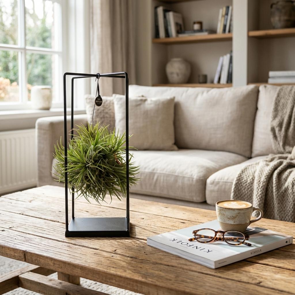 Tillandsie Luftpflanze in Deko - Ø 14 cm - Höhe: 37 cm
