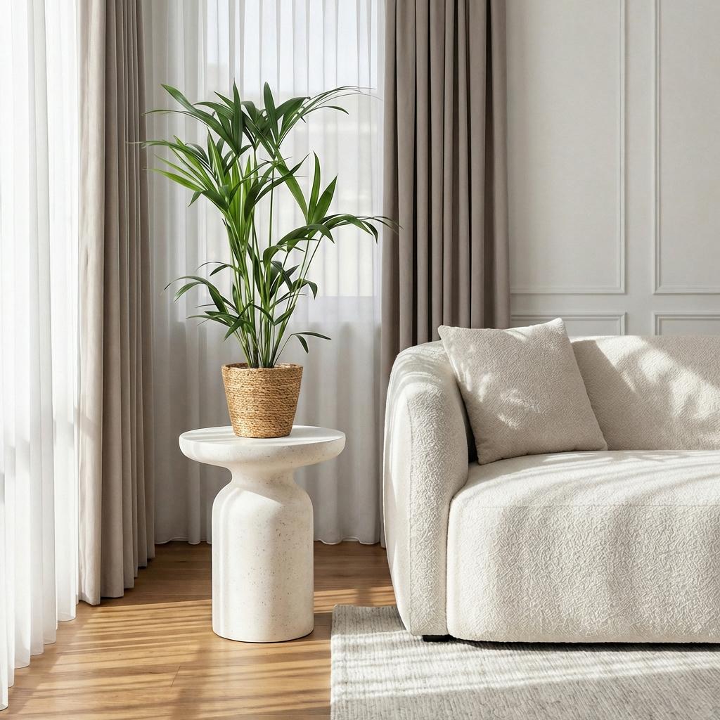 Green boutiQ - Zimmerpflanze - Howea Forsteriana - Kentia-Palme - Wenig Pflege - Grün - 1 Pflanze - mit Korb - Topf 19cm - Höhe 80-85cm