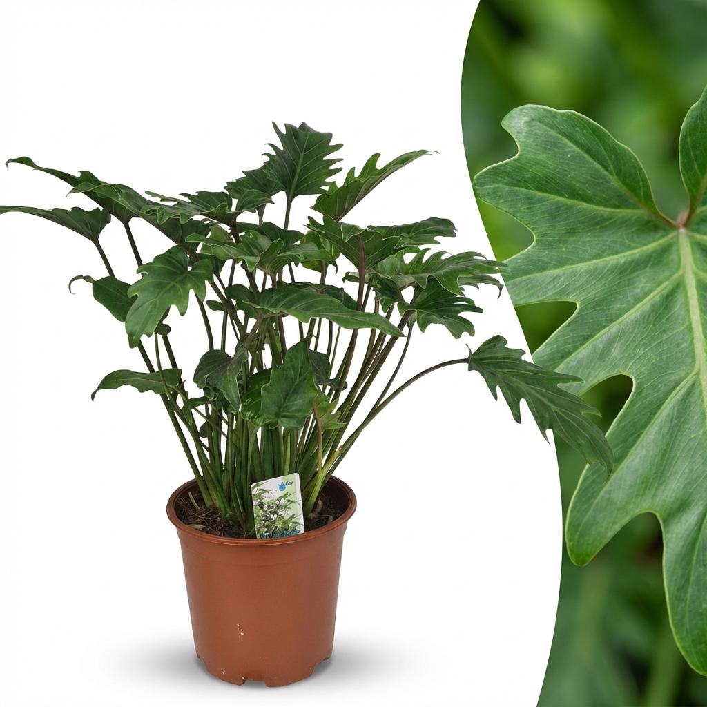 Green boutiQ - Zimmerpflanze - Philodendron - Philodendron Xanadu - Grün - Pflegeleicht - 1 Pflanze - Topf 19cm - Höhe 60cm