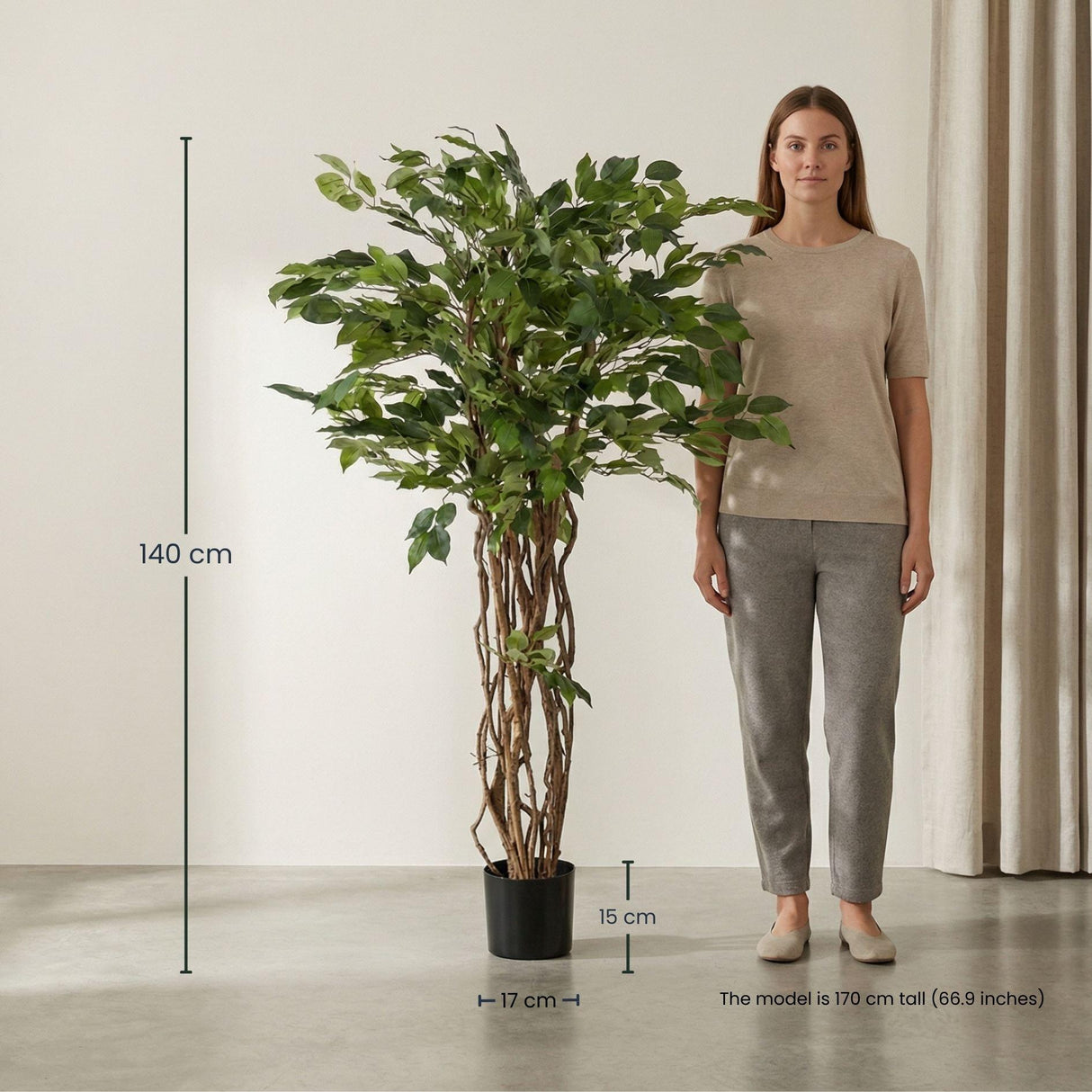 Künstliche Feigenlianenstrauch, H140cm