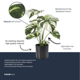 Monstera Variegata Kunstpflanze H40cm inkl. Topf
