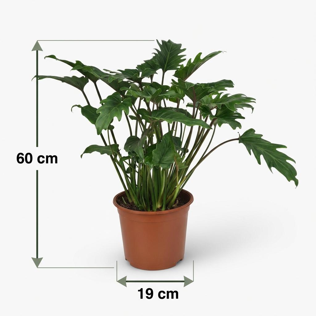 Green boutiQ - Zimmerpflanze - Philodendron - Philodendron Xanadu - Grün - Pflegeleicht - 1 Pflanze - Topf 19cm - Höhe 60cm