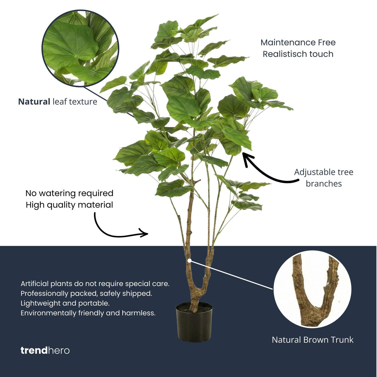 Ficus Umbrella Kunstpflanze H 125 cm