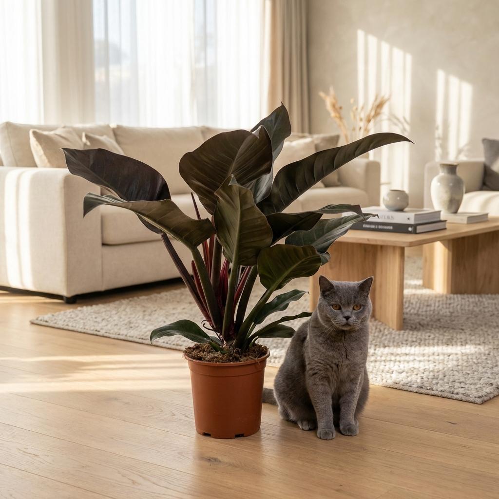 Green boutiQ - Zimmerpflanze - Philodendron - Philodendron Imperial Red - Rot - Wenig Pflege - 1 Pflanze - Topf 19cm - Höhe 60cm