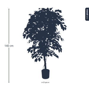 Künstlicher Ficus, Premium-Qualität, H 140 cm