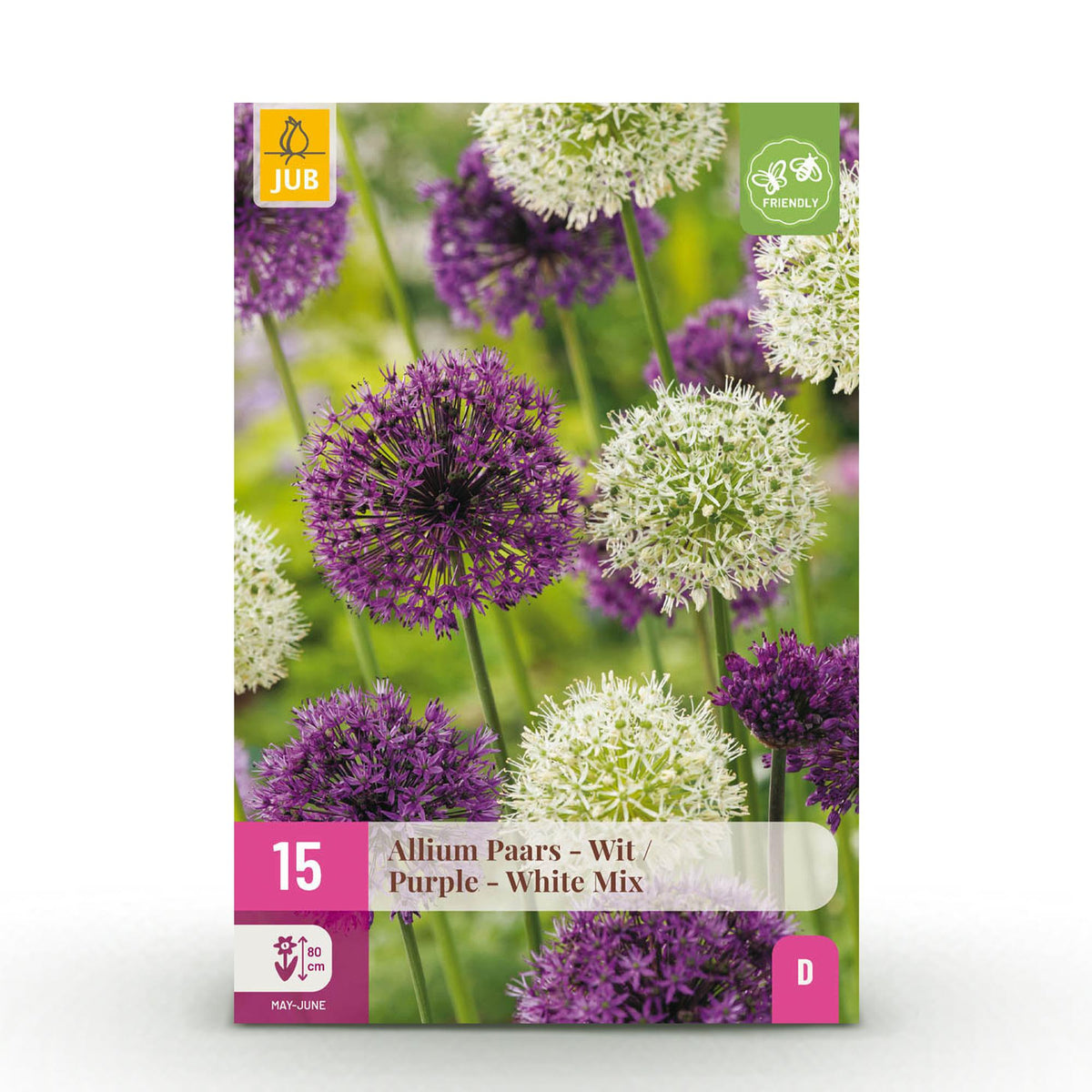 Green boutiQ - Blumenzwiebeln - Allium Purple White Mix - Farbe Lila und Weiß - 15 Stück - Zwiebelgröße 10/12 - XXL Pack