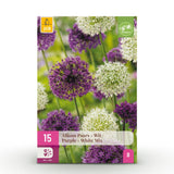 Green boutiQ - Blumenzwiebeln - Allium Purple White Mix - Farbe Lila und Weiß - 15 Stück - Zwiebelgröße 10/12 - XXL Pack